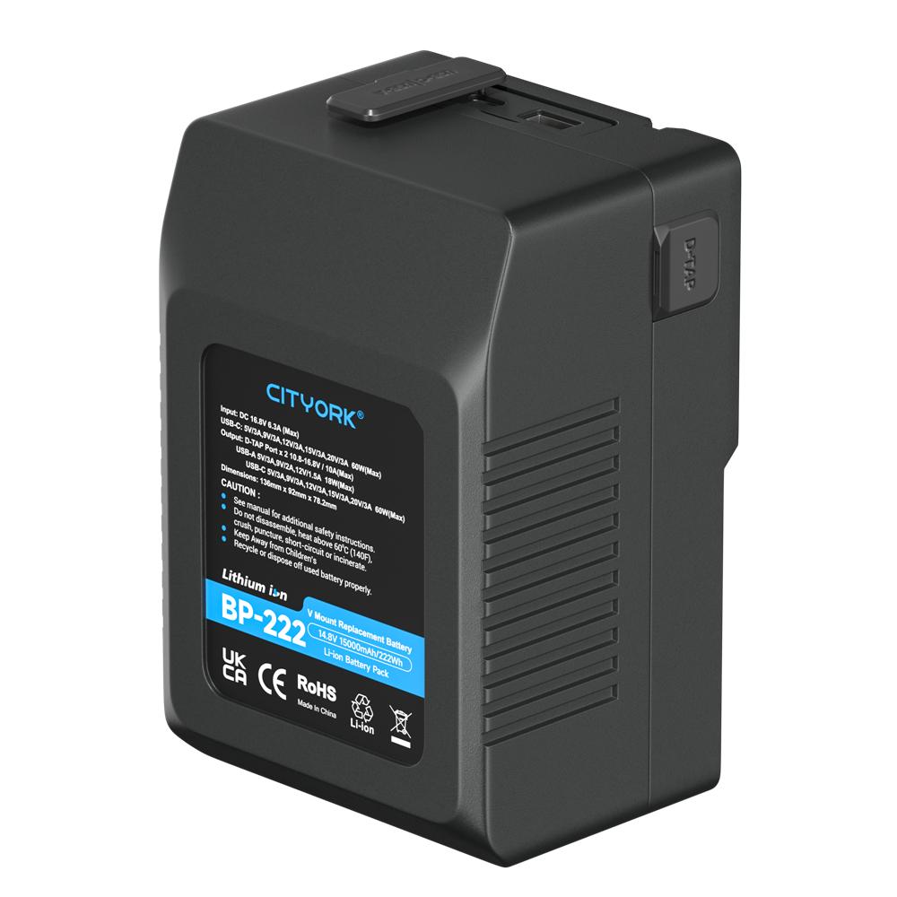 Аккумулятор с V-образным креплением BP-95 BP-185 BP-222 Аккумуляторы BP с V-Lock для видеокамеры, вещательной светодиодной видеолампы Blackmagic URSA Mini Pro