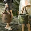 Portable Car Folding Bucket Plastic Car Wash Bucket Bathroom Tool Camping Foldable Sink  Kitchen