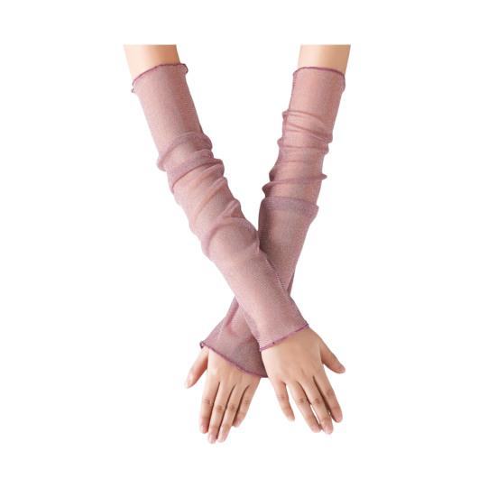 Женские прозрачные сетчатые рукава, длинные, ультратонкие, кружевные перчатки без пальцев, защита от ультрафиолетового излучения, охлаждающая сетчатая тюль, солнцезащитные рукава для улицы