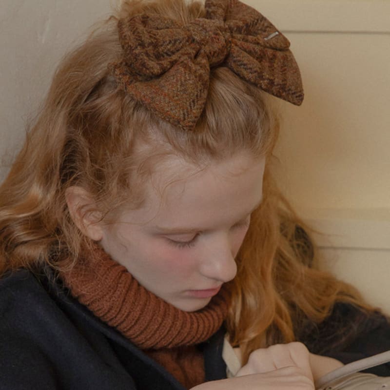 Меллотори шерстяная клетчатая заколка (коричневый)