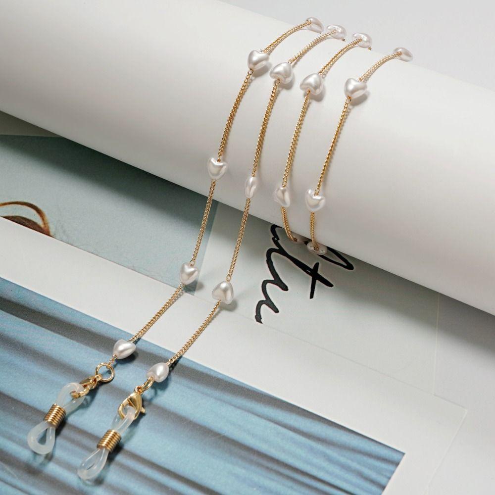Beads Pearl Glasses Chain Heart Sunglasses Chains Elegant Eyeglass Lanyard Reading Glasses