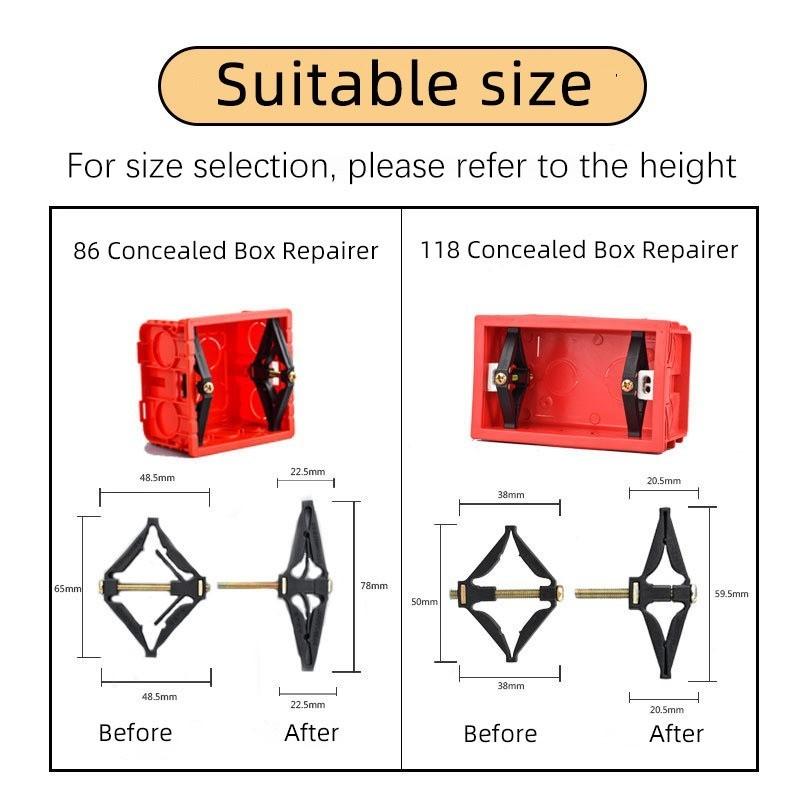 Wall Socket Box Repair Clamp Heavy Duty Mechanical Structure One-hand Operation Universal Fit for Home Electric Repair