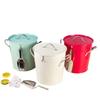 Table Vintage Iron Ice Bucket with Lid and Shovel Insulated Ice Bucket for Champagne Wine Beer Drinks Party Barware