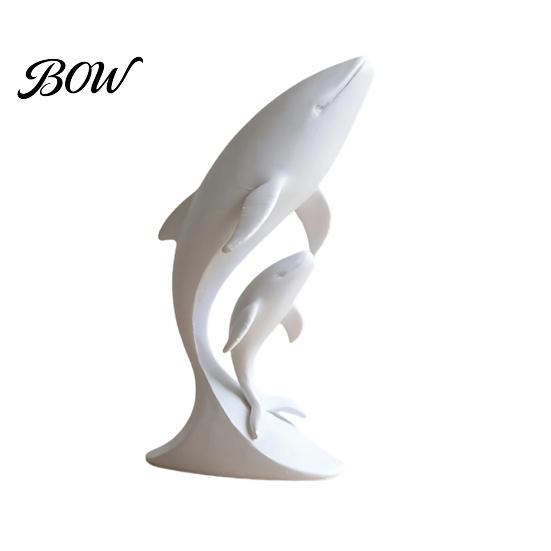 Whale Art for Nursery Decor 3D Printed Ornaments, Mother And Child Figurines, Modern Minimalist Double Sculpture Home Office Decorative Figurine