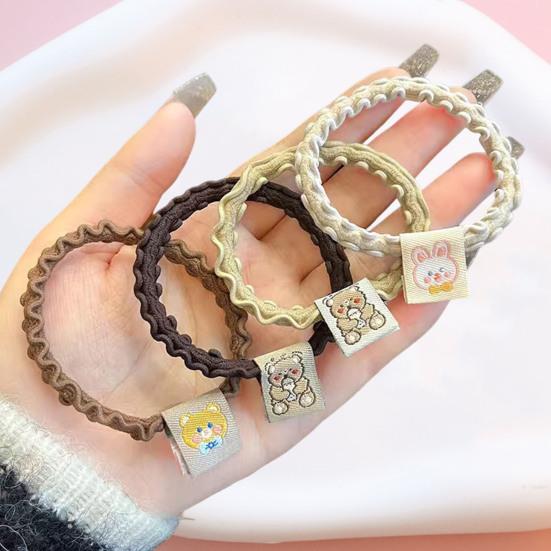 4/5Pcs Hair Ring Stretchy High Elasticity Contrast Teens Hair Tie Band Rope Ponytail Holder Hair Accessories