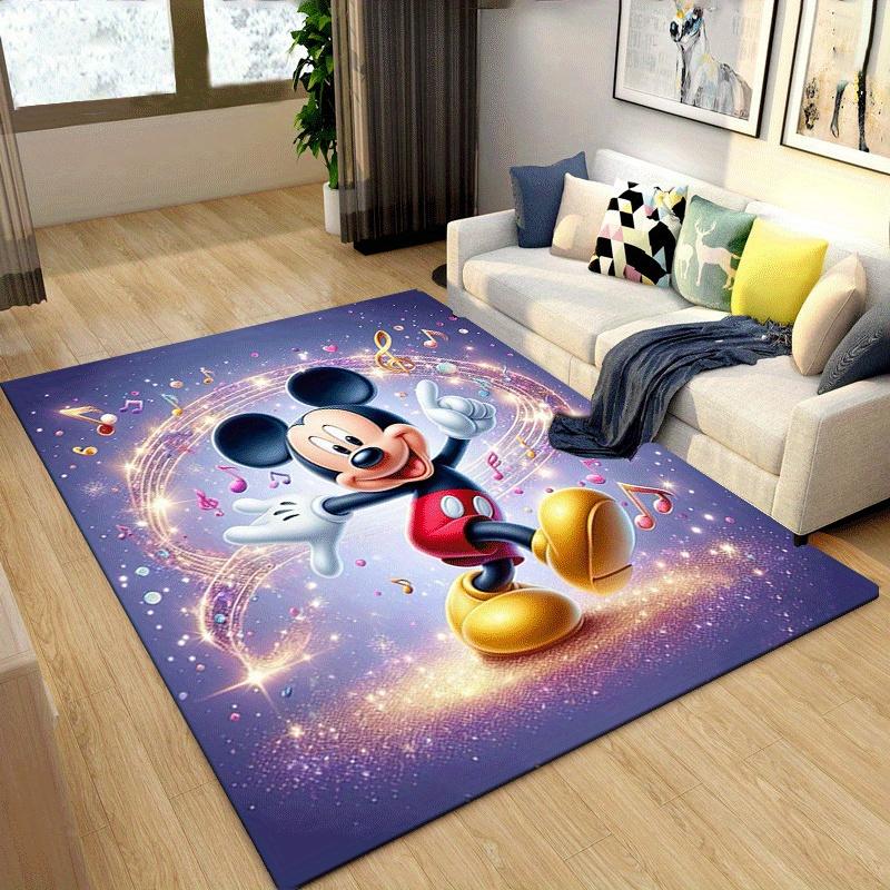 1pc Mickey Pattern Area Rug Soft Flannel Floor Mat for Living Room,Office,Bedroom and Carpet