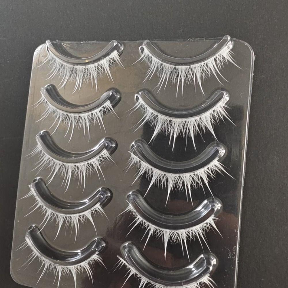 Long Cross White Lashes Thick Eye Makeup Tools Woman's Beauty White False Eyelashes for Cosplay