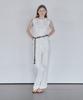 THEFRHT Striped Cotton Wide Pants (White)