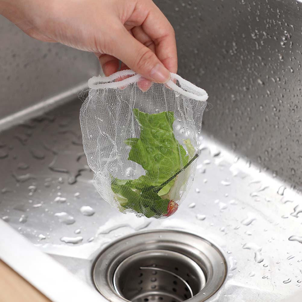 100Pcs Disposable Sink Filter Mesh Bag Strainer Waste Filter Drainage Hole Garbage Net Bag For Kitchen Bathroom Clean Supplies