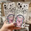 Phone case: 2D flat, suitable for iPhone 18 17 16 15 14 13 Pro protective case, little pig earphones, perfect Christmas and Halloween holiday gift