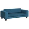 Children s Sofa with Footstool Blue 100 x 50 x 30 cm Velvet