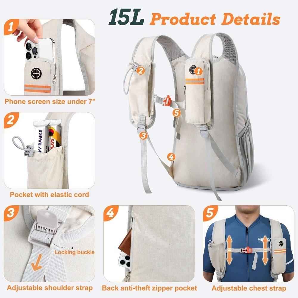 High Quality 15L Hiking Backpack Lightweight Foldable Small Backpack Compact Multiple Pockets Ultralight Hiking Daypack Hiking