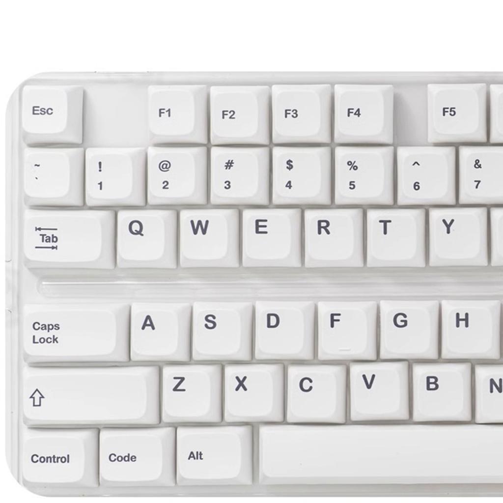 XDA Profile Keycaps Thick PBT Dye Sublimation for 135Keys Mechanical Keyboard Minimalist White Keycap Set