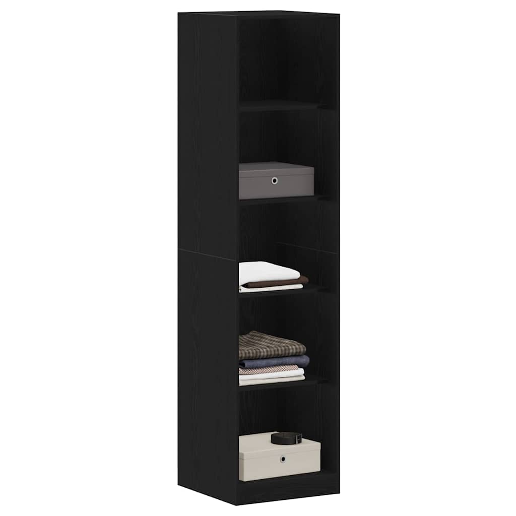Wardrobe with Shelf Black Oak Effect 50 x 50 x 200 cm
