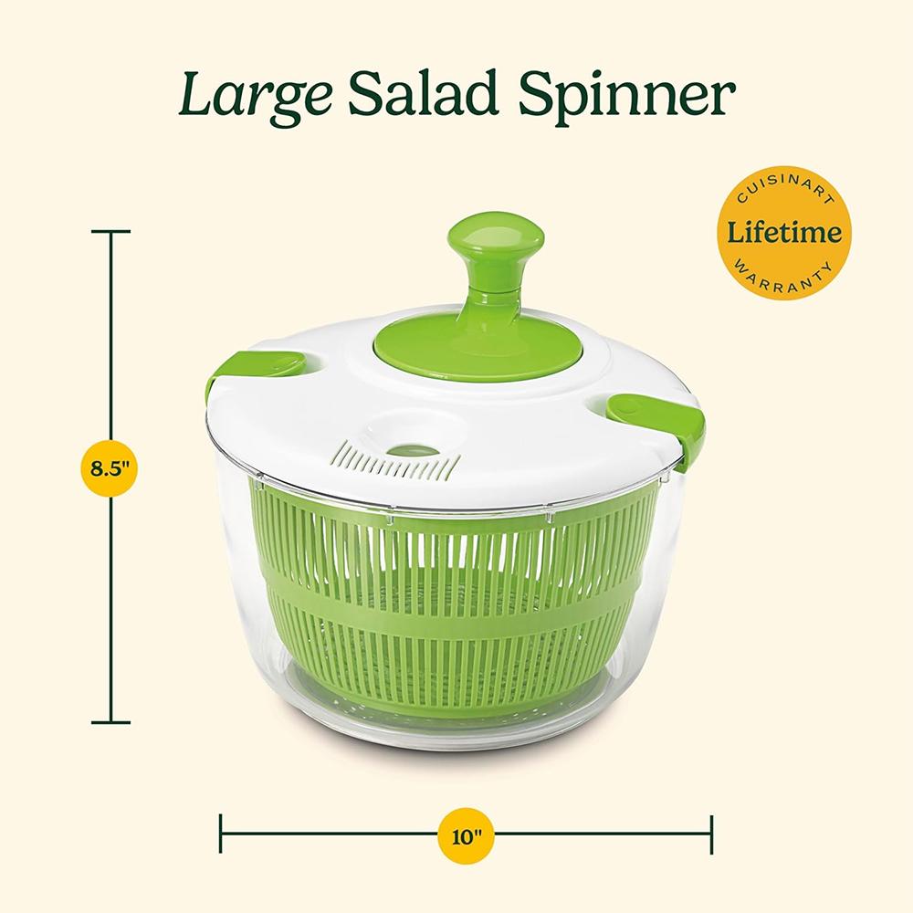 LMETJMA 5 L Large Salad Spinner Vegetable Washer Dryer Drainer Strainer with Bowl Colander Multi-Use Lettuce Spinner JT252