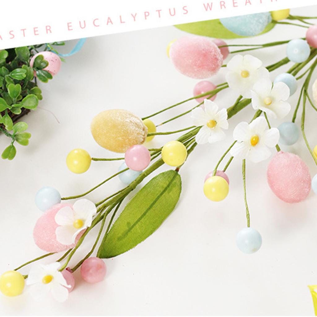3Pack Artificial Easter Sprays with Pastel Easter Eggs Berry Decorative Spring Floral Stems Speckled Easter Picks Branch