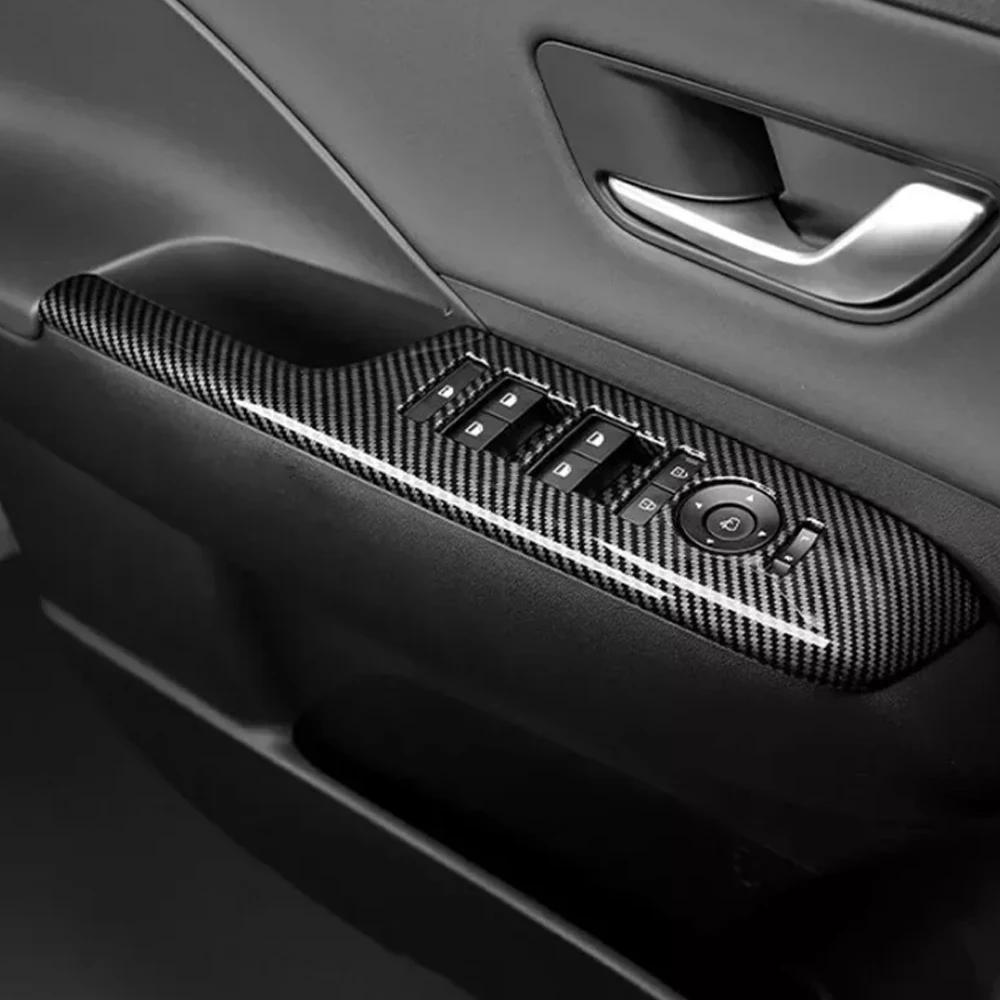 Для Hyundai Kona SX2 2026-2026 Автомобильный Тюнинг Стиль Углеродного Волокна Накладка на Подлокотник Двери Наклейка Крышка Кнопки Стеклоподъемника Аксессуары