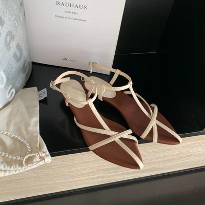 Овчина красивые сандалии с элегантными перекрестными ремешками, с острым носком и открытым носком женские