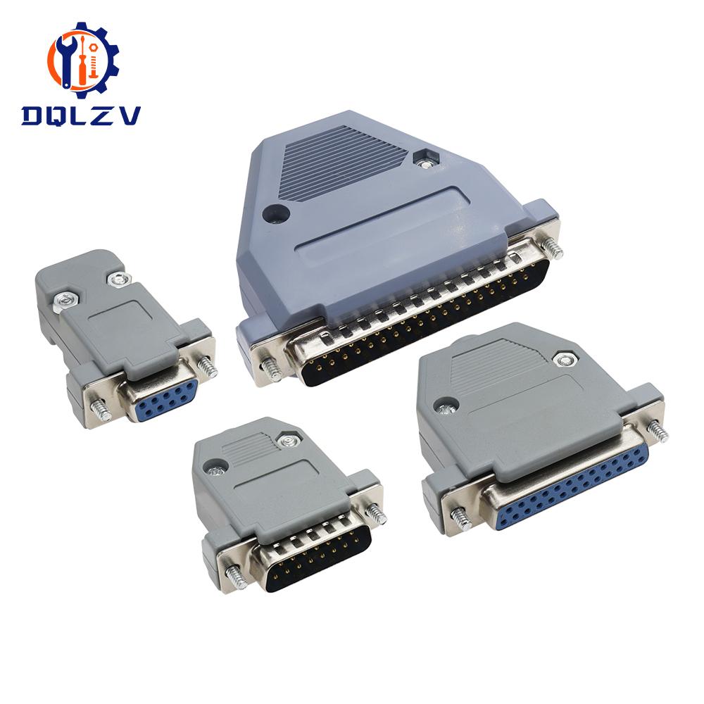 DB15 DB25 DB9 DB37 Параллельный Последовательный Порт Female/Male Паяный Разъем+Пластиковая Сборная Оболочка 37 9 15PIN VGA Адаптер
