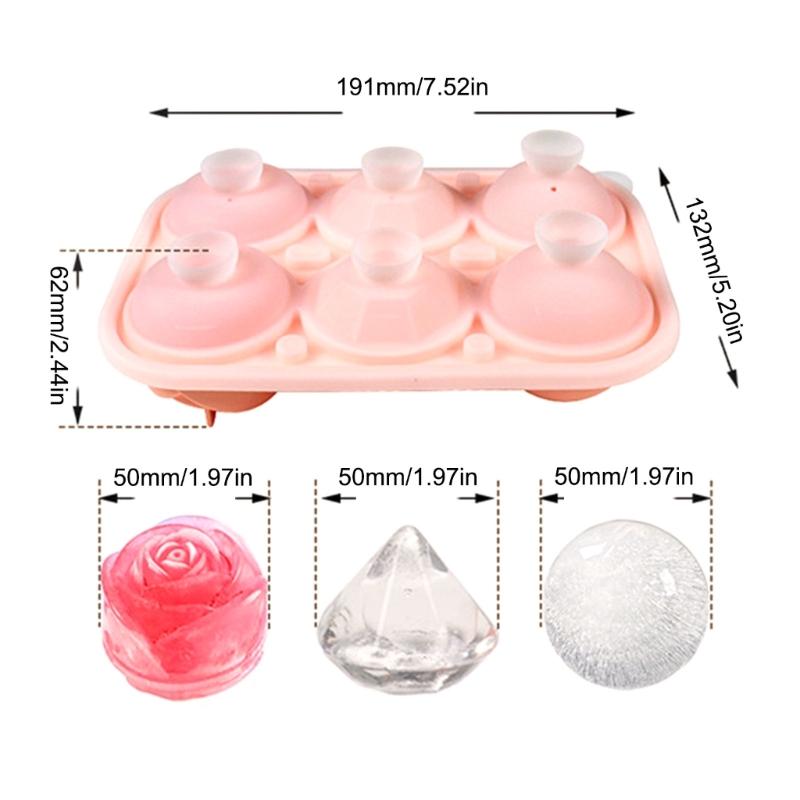 Форма для льда в виде шара Роза Алмазная Сфера, пищевой силикон, антипригарная, для охлаждения напитков