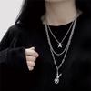 Multi-layer Punk Chains Cross Necklace Cool Hip Hop Geometric Metal Animal Pendant Necklaces Fashion Choker