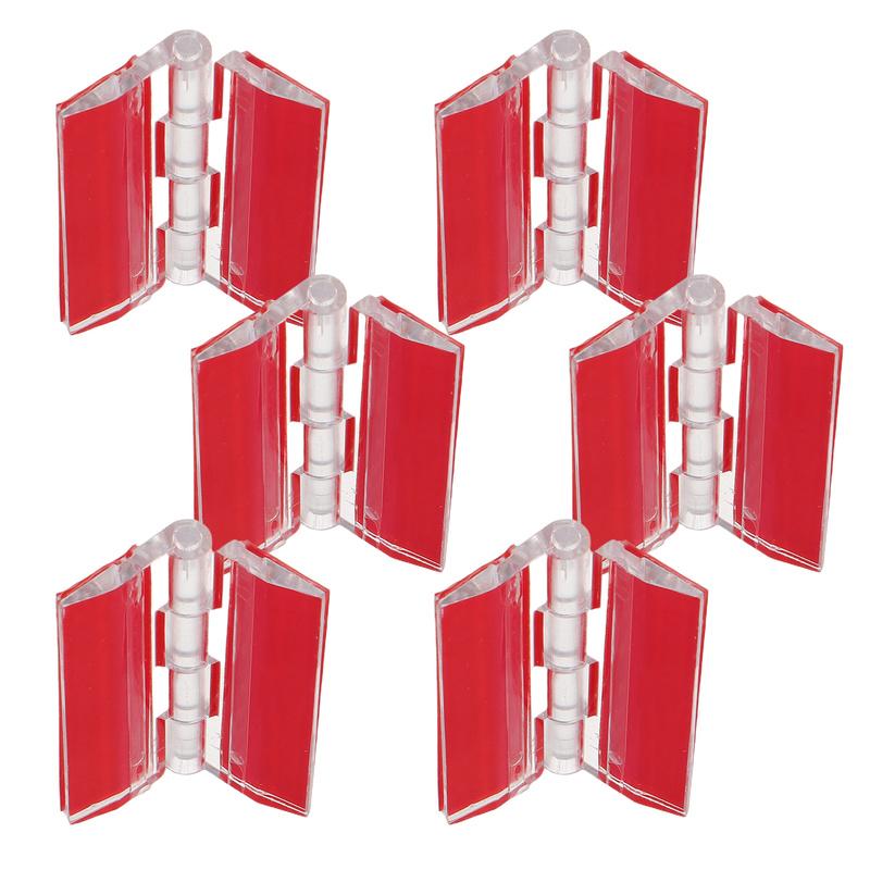 6pcs Self Adhesive Acrylic Hinges 45mm Clear Folding Strips for Transparent Boxes Display Stands Craft Projects Cabinet