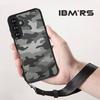 (Comes with Wrist strap)IBMRS Genuine Official Stand for Samsung Galaxy M35 Case,Shockproof Matte Translucent Phone Case, Camo Black