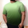 Men Gradient Color T-Shirt Short Sleeve Round Neck Summer Top Plus Size Urban Style Loose Tee Shirt for Daily Wear Party Office Beach