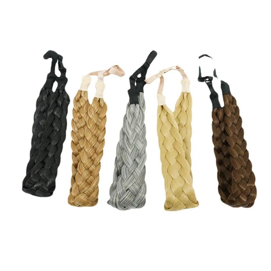 Come Shine Fashion Women Headband Elastic Hair Band Solid Wig Hair Accessories Braid Headwear Adjustable Size