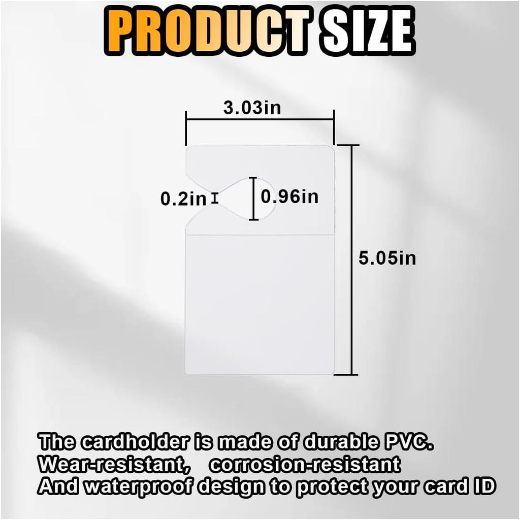 GLSOWEE Clear Parking Permit Holder, Car Rear View Mirror Document Hanger, Vertical Parking Lot Pass Car Parking Card Holder for Passes/Permits/Small