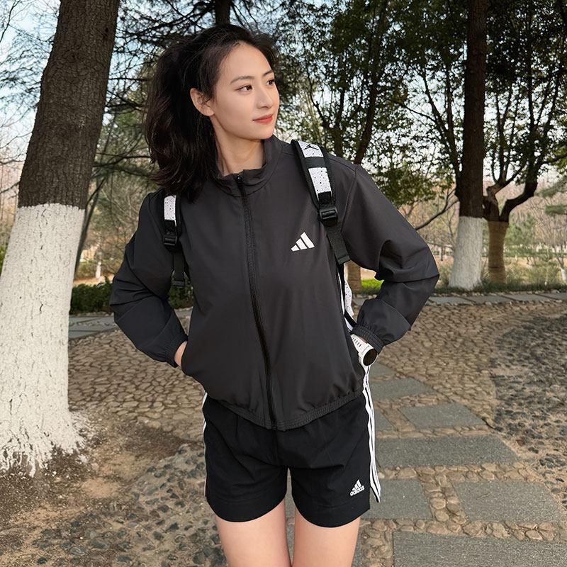 adidas Спортивная Производительность Удобная Прочная Дышащая Ветрозащитная Куртка Женская Куртка Черная JD6539