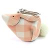 Great Coin Case Gingham Check Rabbit Charm Pink White Leather Women Used