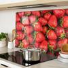 Decorative Glass Kitchen Chopping Board with Strawberry Graphics 80x52 cm