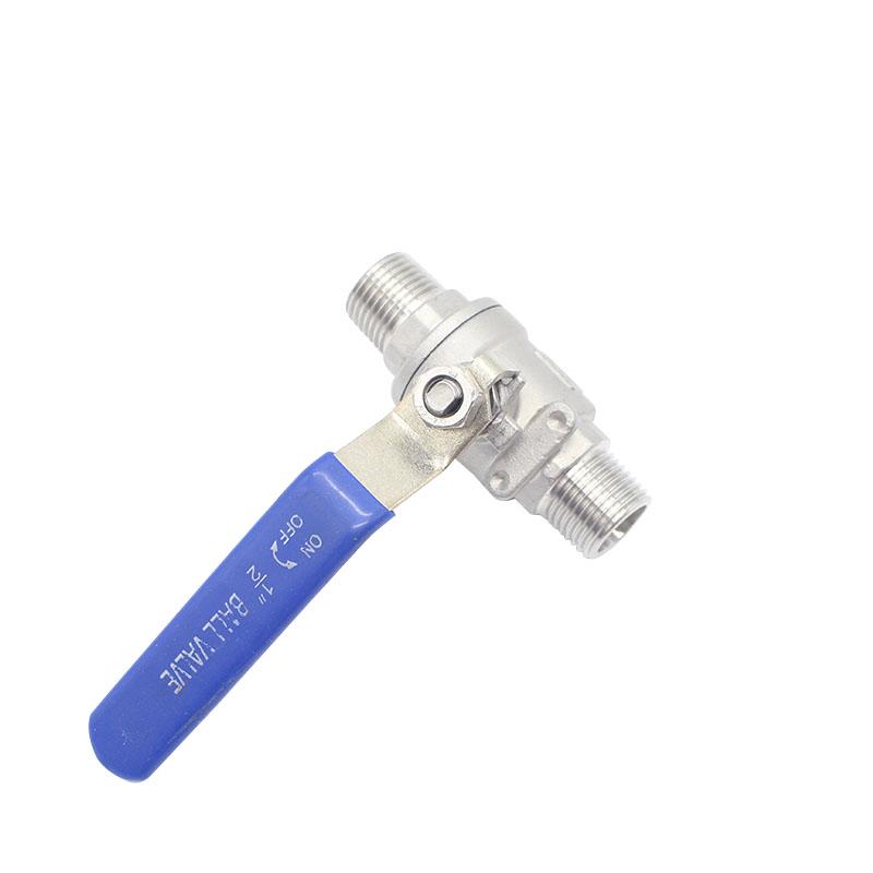 304 Stainless Steel Two-Piece Ball Valve with Inner and Outer Threaded Connections, Straight-Through Design