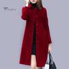 Женское шерстяное пальто осень-зима с отложным воротником, однобортное, свободное, средней длины, плотное, сохраняющее тепло, для поездок на работу, свиданий, путешествий
