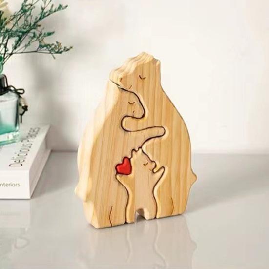 3/4/5/6 шт. деревянные медведи семейные головоломки с именем настраиваемые деревянные головоломки домашний декор развивающая игрушка подарок на день рождения