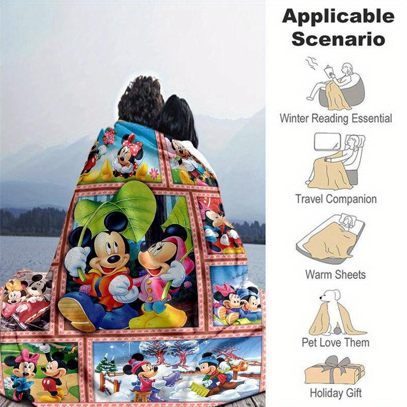 Mickey & Minnie Blanket Soft, Warm Flannel Throw for Couch, Bed, Travel, Camping | All-Season Cozy Nap Blanket