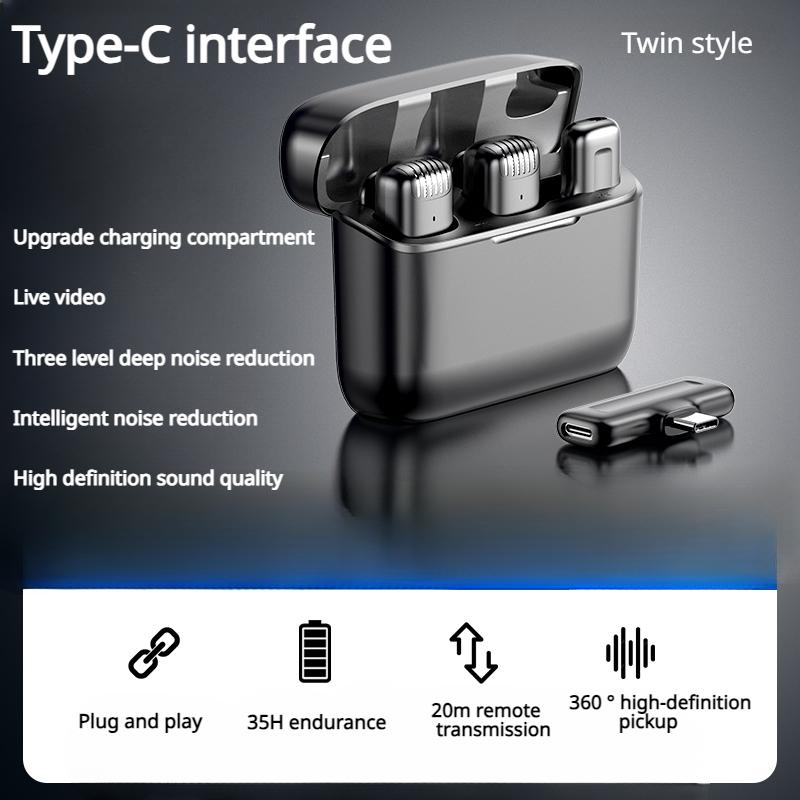 Беспроводной петличный микрофон радиоприема Специальное оборудование для прямой трансляции в реальном времени Микрофон высокой четкости Интеллектуальные микрофоны с шумоподавлением