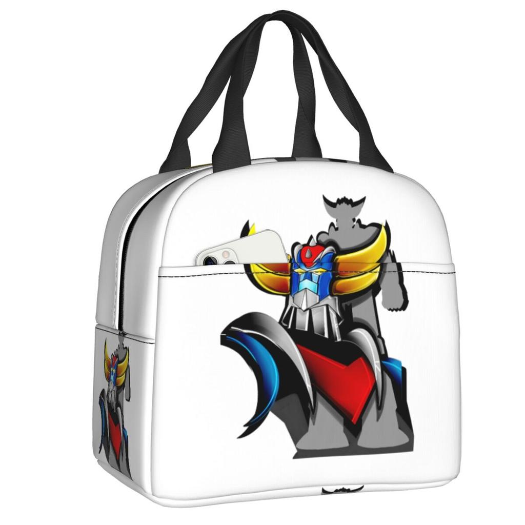 Custom Ufo Robot Grendizer Goldrake Mazinger Z Resuable Lunch Boxes Women Leakproof Thermal Cooler Food Insulated Lunch Bag Work