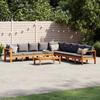 VidaXL Garden Lounge Set with Cushions 6 Pcs Solid Acacia Wood, Outdoor Sofa Set, Modular Sofa 3214867
