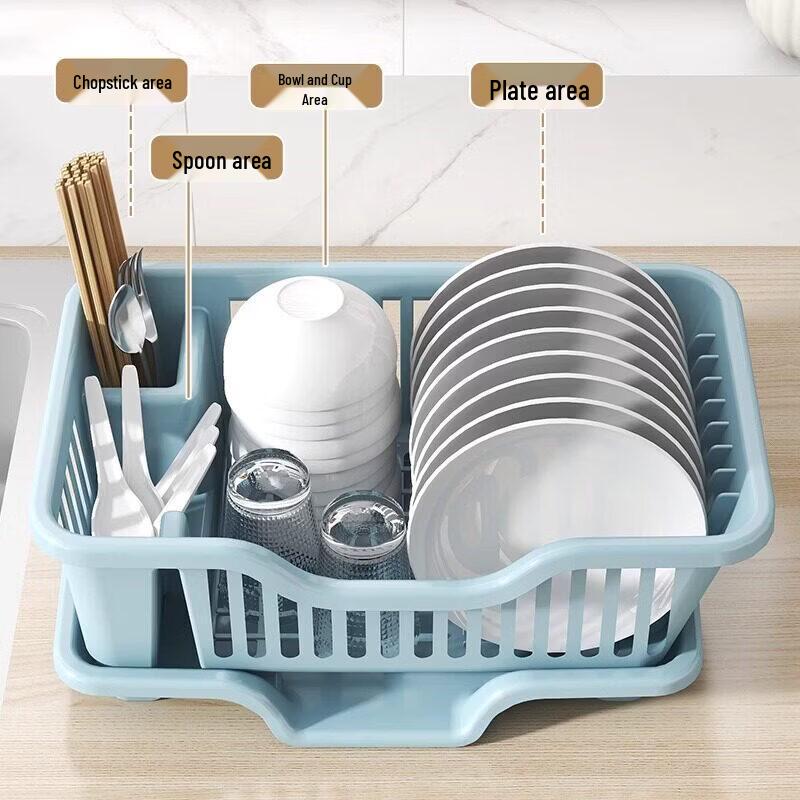 Qiwei Countertop Dish Drainer with Hooks