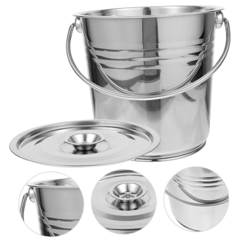 SEWOART Stainless Steel Ash Bucket for Fireplaces and Barbecues, Lightweight and Easy To Carry, with Durable Handle, Versatile for Grills and Fire Pit