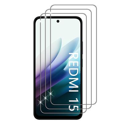 Защитная пленка для экрана (3 шт.) для Redmi 15C 15 5G/4G, защитная пленка для экрана мобильного телефона из закаленного стекла, твердость 9H, HD прозрачная, защита от царапин, без пузырьков