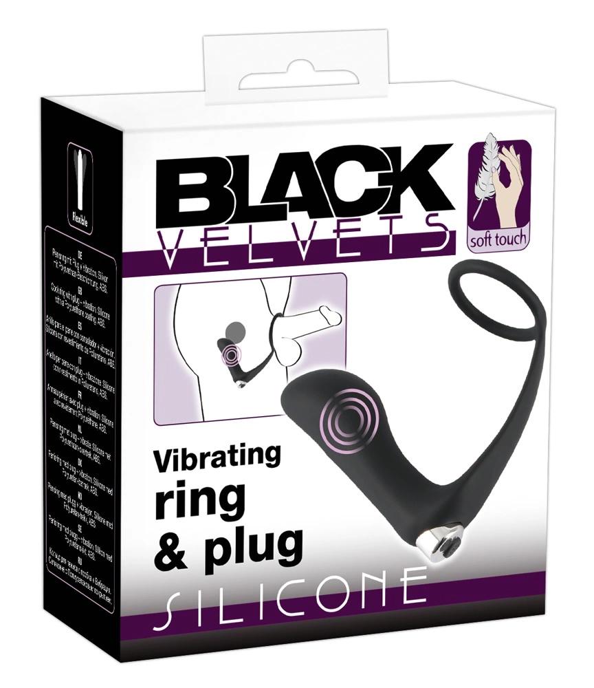 Black Velvets - Black Vibrating Butt Plug Cock Ring