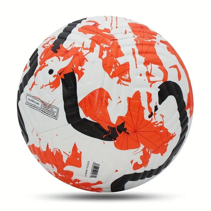 1PC Soccer Balls (Deflated), Size 5 Seamless Fit Ball PU Material Sports League Match Football Training Balls (With An Air Pump)