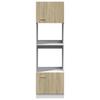 Microwave Built in Cabinet Lyon Sonoma Oak Finish 60 x 57 x 207 cm Particleboard