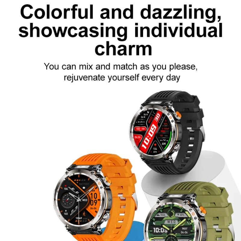 Новые водонепроницаемые смарт-часы 5 АТМ для мужчин, 600 мАч, уличные смарт-часы, GPS, компас, пульсометр, светодиодный фонарик, Bluetooth-звонок, спортивные смарт-часы