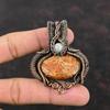 Asteroid Jasper Pendant Copper Wire Wrapped Pendant Rainbow Moonstone Pendant Copper Jewelry Handmade Pendant For Gift Real Gemstone Pendant