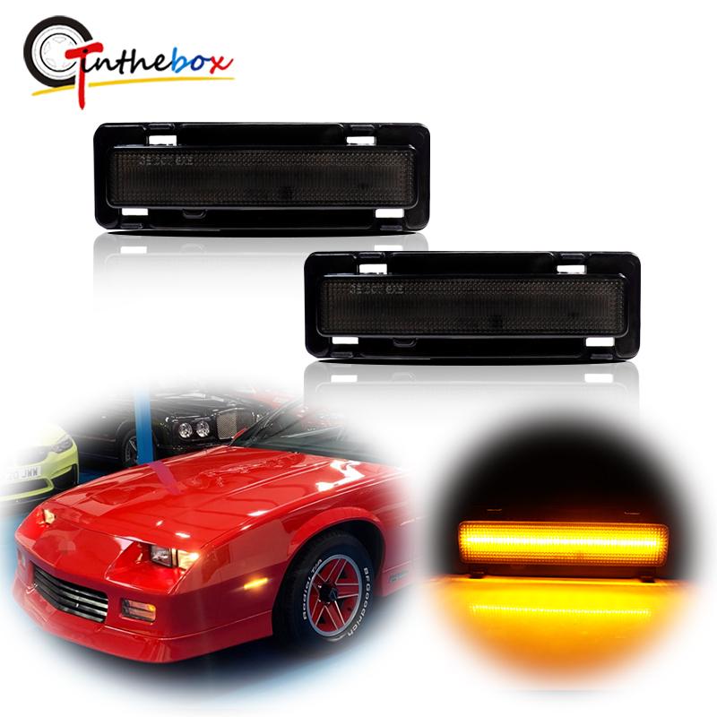 2Pcs LED Front Side Marker Lamp Light OEM For 1985 1986 1987 1988 1989 1990 1991 1992 Chevy Camaro Pontiac Firebird 1985-1992