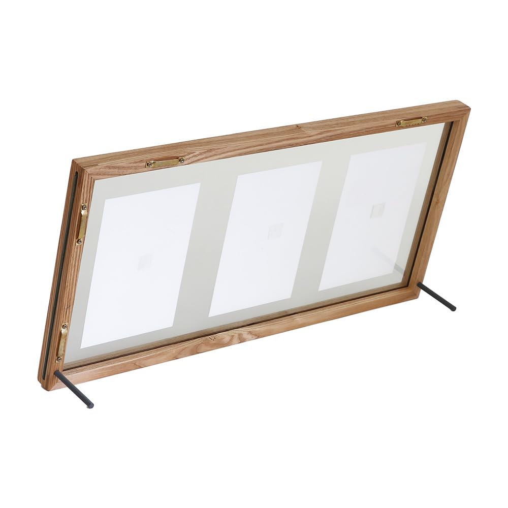 CAN-04 Горизонтальная фоторамка, вмещает 3 открытки, Стеклянная парящая рамка, Магнит NS №57923